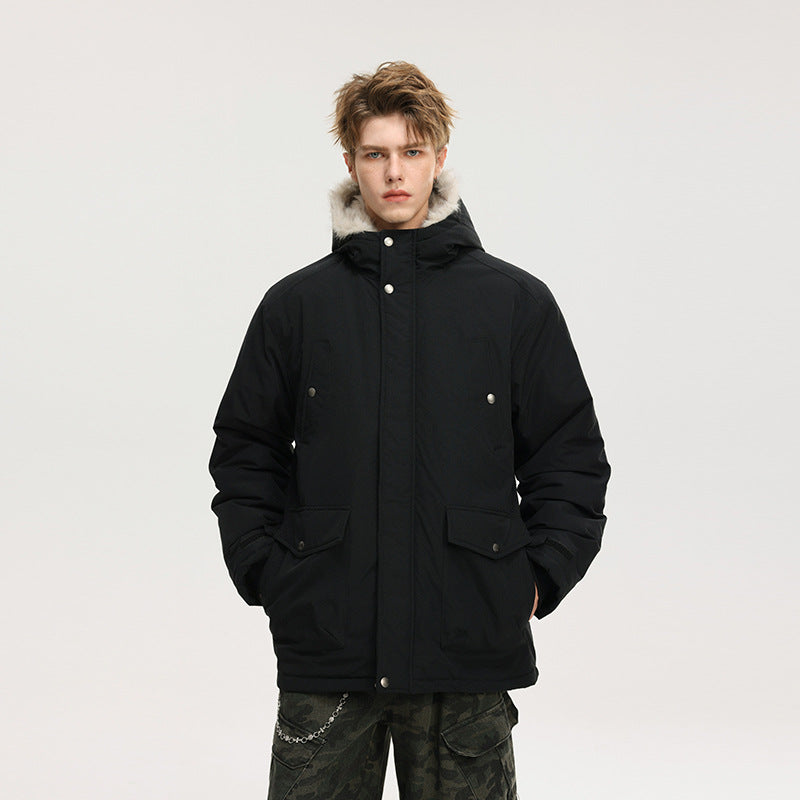 Herr Fodrad Winterparka med Fuskpälshuva och Termofoder, Wind- och Vattenavvisande