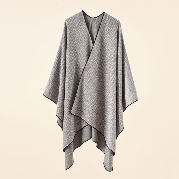 Dam Jacquard poncho med Paisley mönster