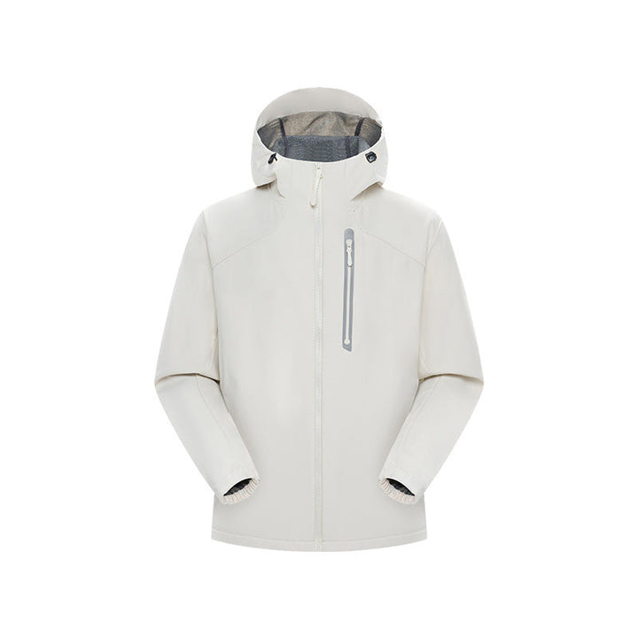 Herr Vattentät Softshell Frilufts Jacka med Justerbar Huva, Welded Dragkedjor och Reflekterande Bröstficka Drune