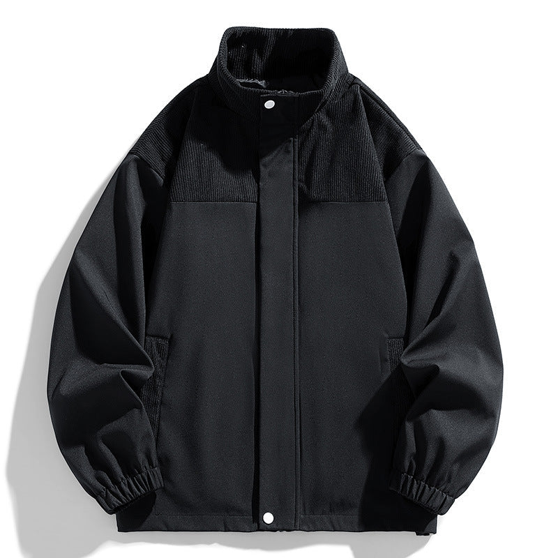 Dam oversize övergångsjacka med Cord Trim och Stand krage