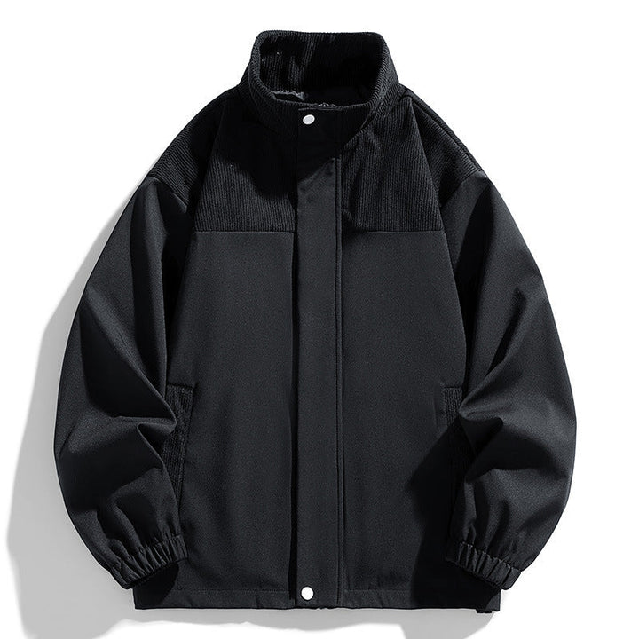 Dam oversize övergångsjacka med Cord Trim och Stand krage