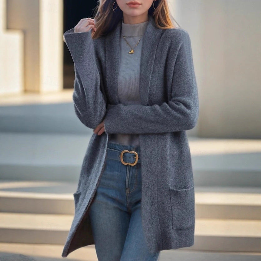 Dam Elegant och Bekväm Stickad Blazer