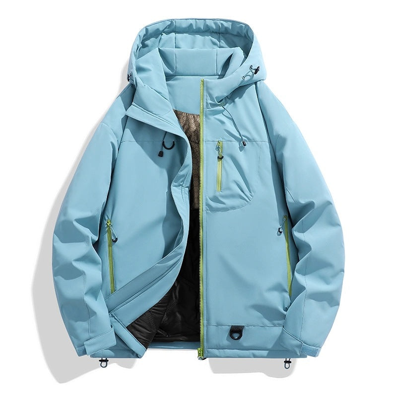 Dam vattentät Insulated softshell Thermo jacka med huva och Multifunctional fickor