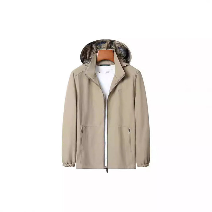 Herr Lätt Wind och Water Resistant Luvtröja Jacka med Kamouflage Foder