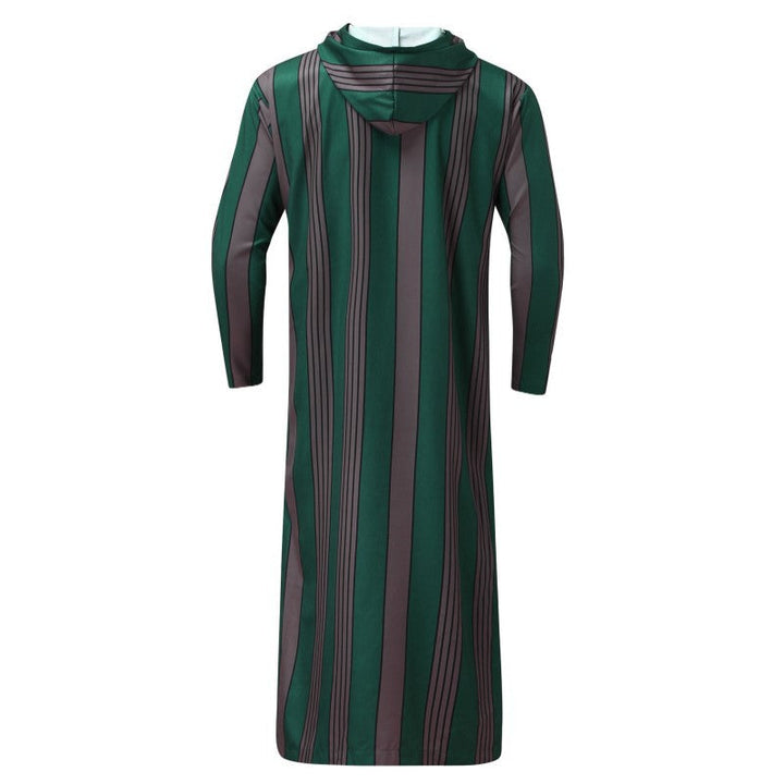 Herr Smal Luvtröja Robe med Vertical Rand Structure Dragkedja och Side Slits