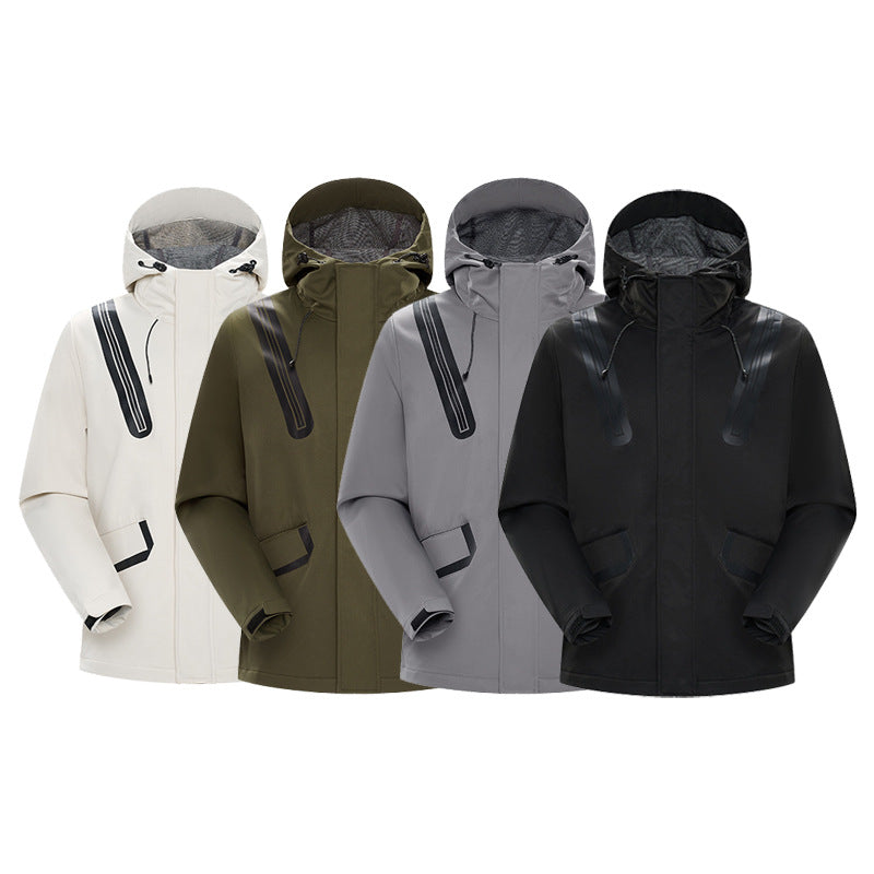 Herr Teknisk Softshell Parkas med Huva, Taped Sömmar och Coated Inlägg