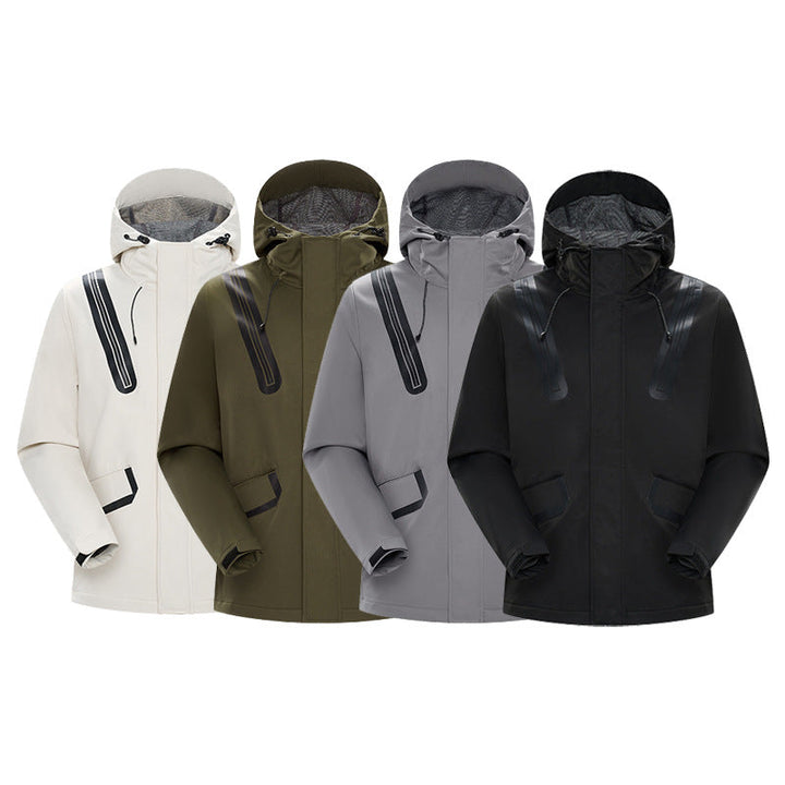 Herr Teknisk Softshell Parkas med Huva, Taped Sömmar och Coated Inlägg