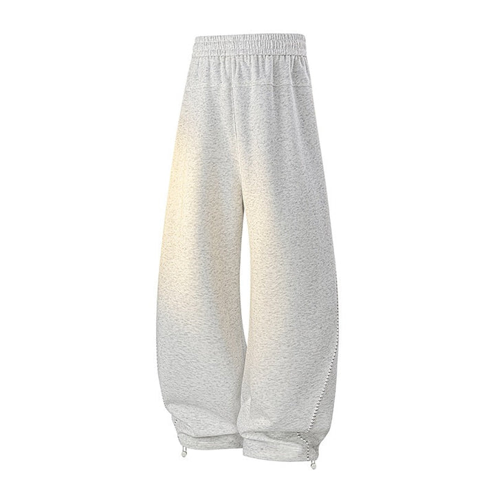 Herr Oversized Baggy Mjukisbyxor med Dragsko, Side Tryckknappsslå &amp; Adjustable Leg Openings