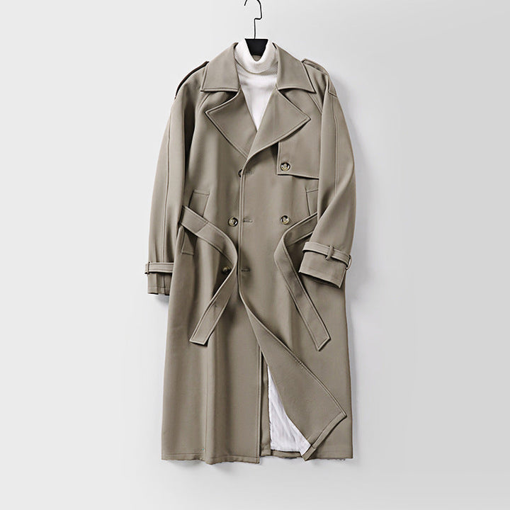 Dam Double-Breasted oversize trenchcoat med vid Shawl krage och bälte