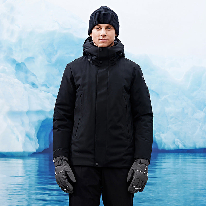 Herr Vindskyddande och Andningsbar Softshell Parka med Huva