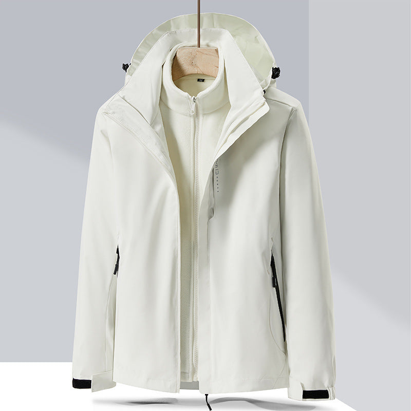 Dam three-lagerplagg softshell jacka med avtagbar fleece inner jacka