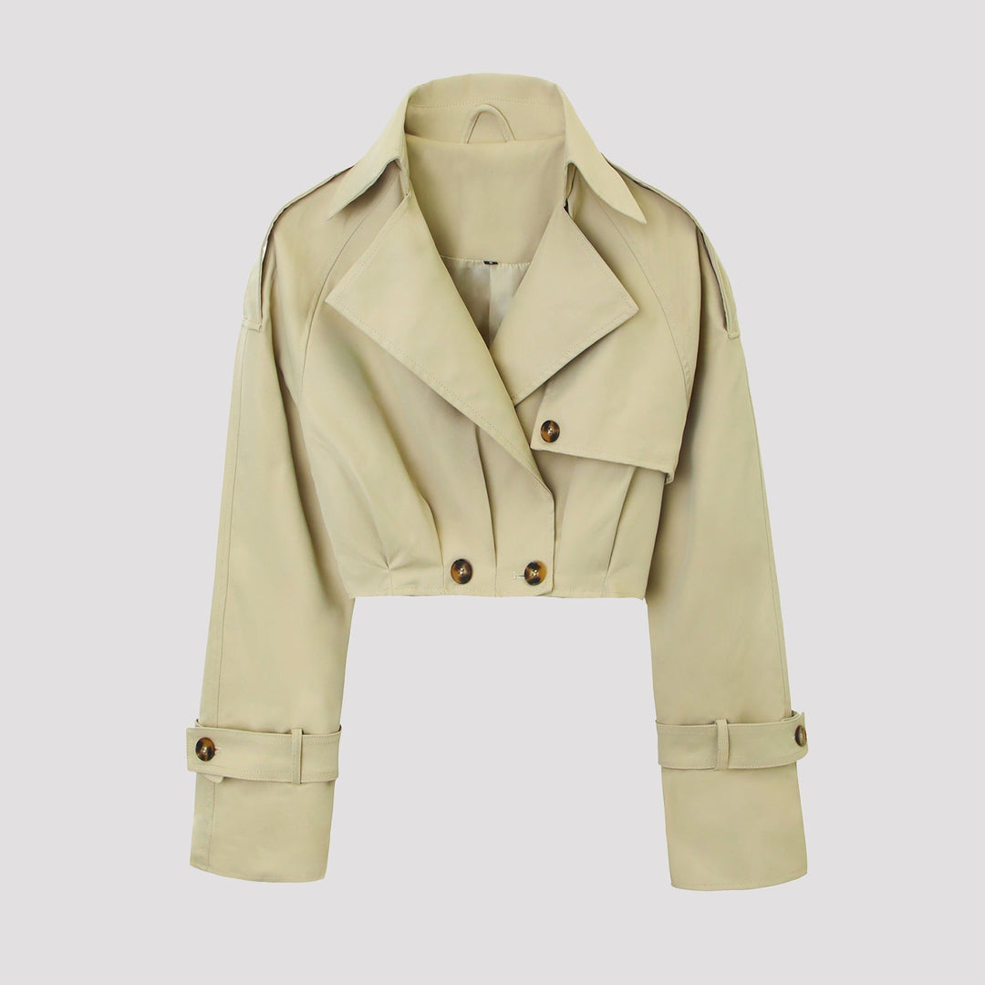 Dam Snygg Kort Trenchcoat Jacka