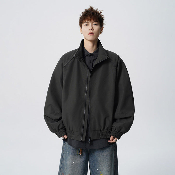 Unisex oversize Windbreaker med ståkrage och Raglan ärmar