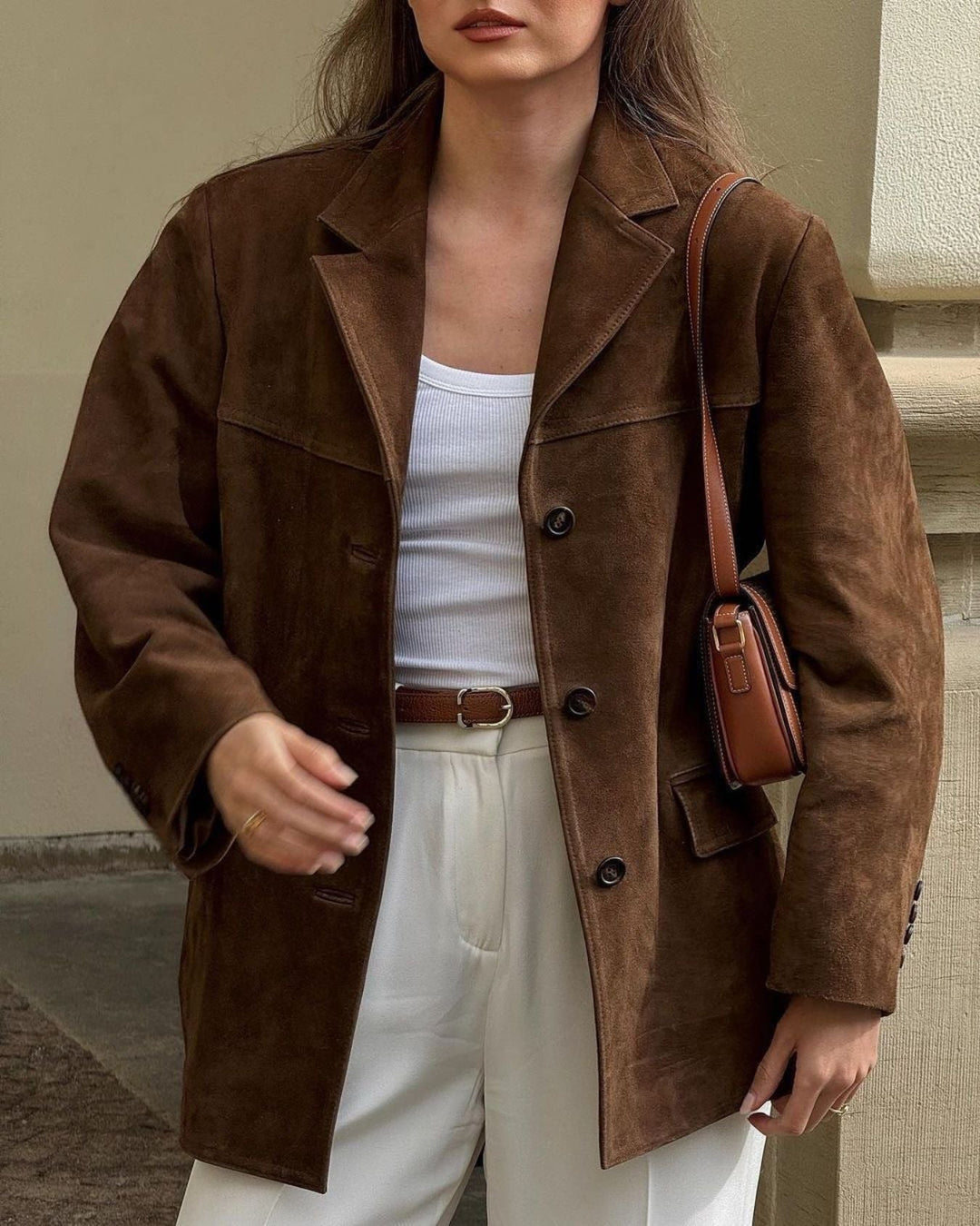 Dam Fashion mockajacka med elegant detaljer