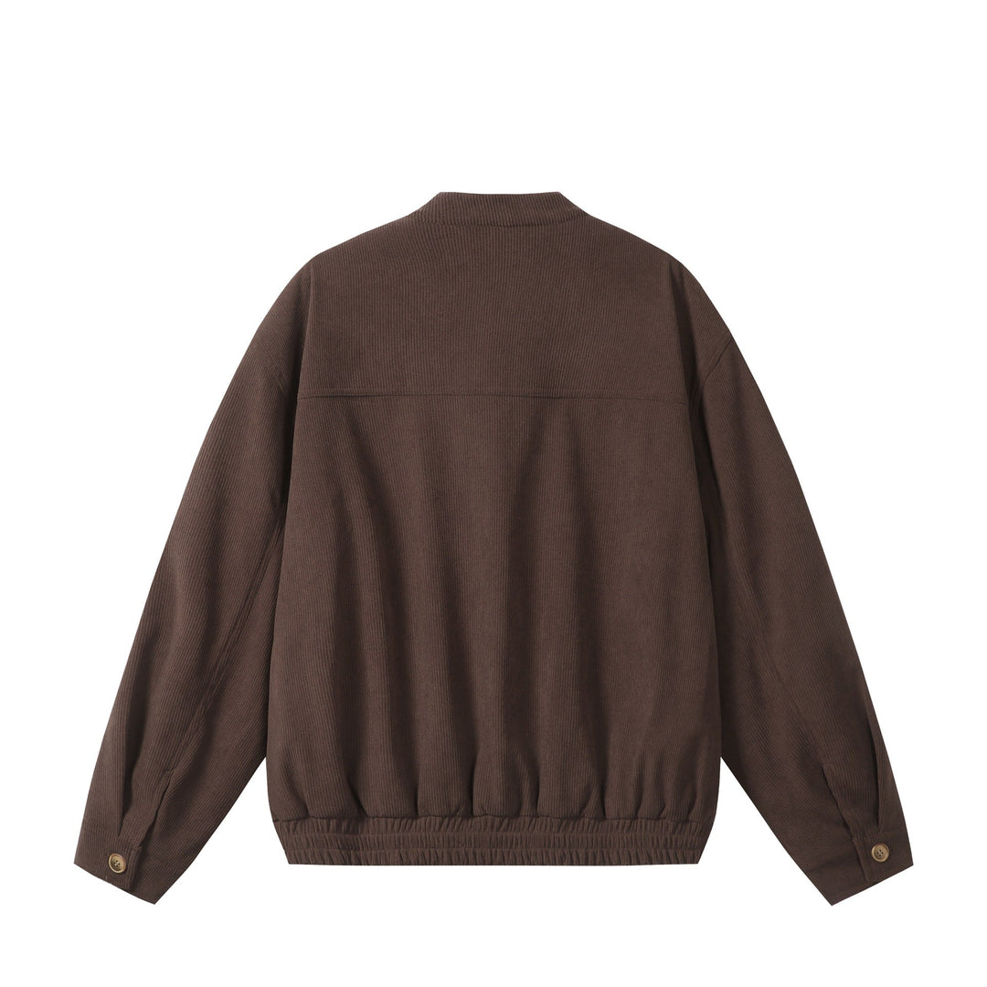 Unisex Ledig-Fitting Manchester Blouson Jacka med Ståkrage, Hel-Length Dragkedja, och Elastic Fåll