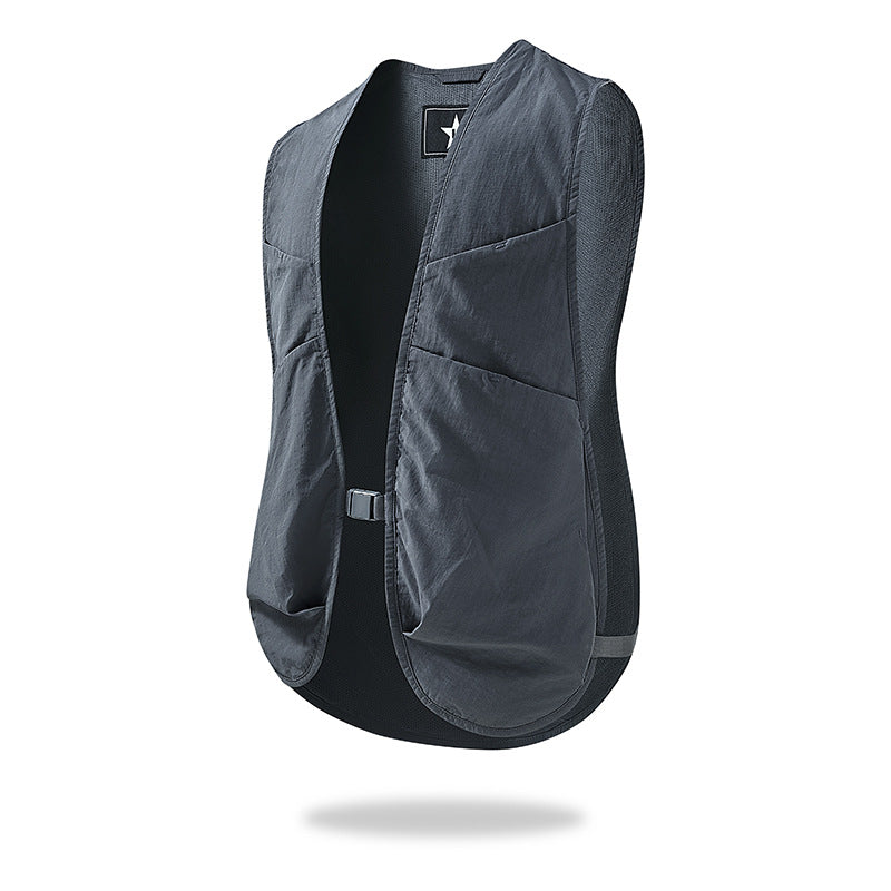 Herr Ultralight Multifunctional Photographer Utility Väst med Mesh Bak och Fram Snap Fastener
