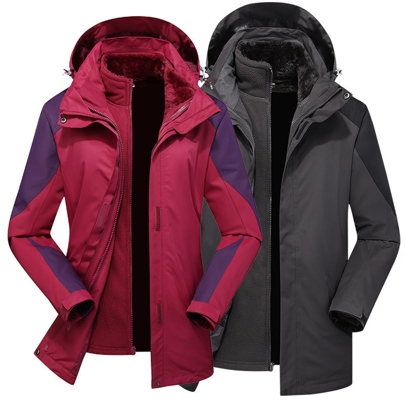 Dam Modular Softshell regn jacka med avtagbar fleece inner jacka och justerbar huva