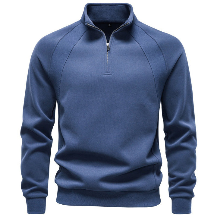 Herr Troyer Fleece Pullover med Ståkrage och Halv Dragkedja