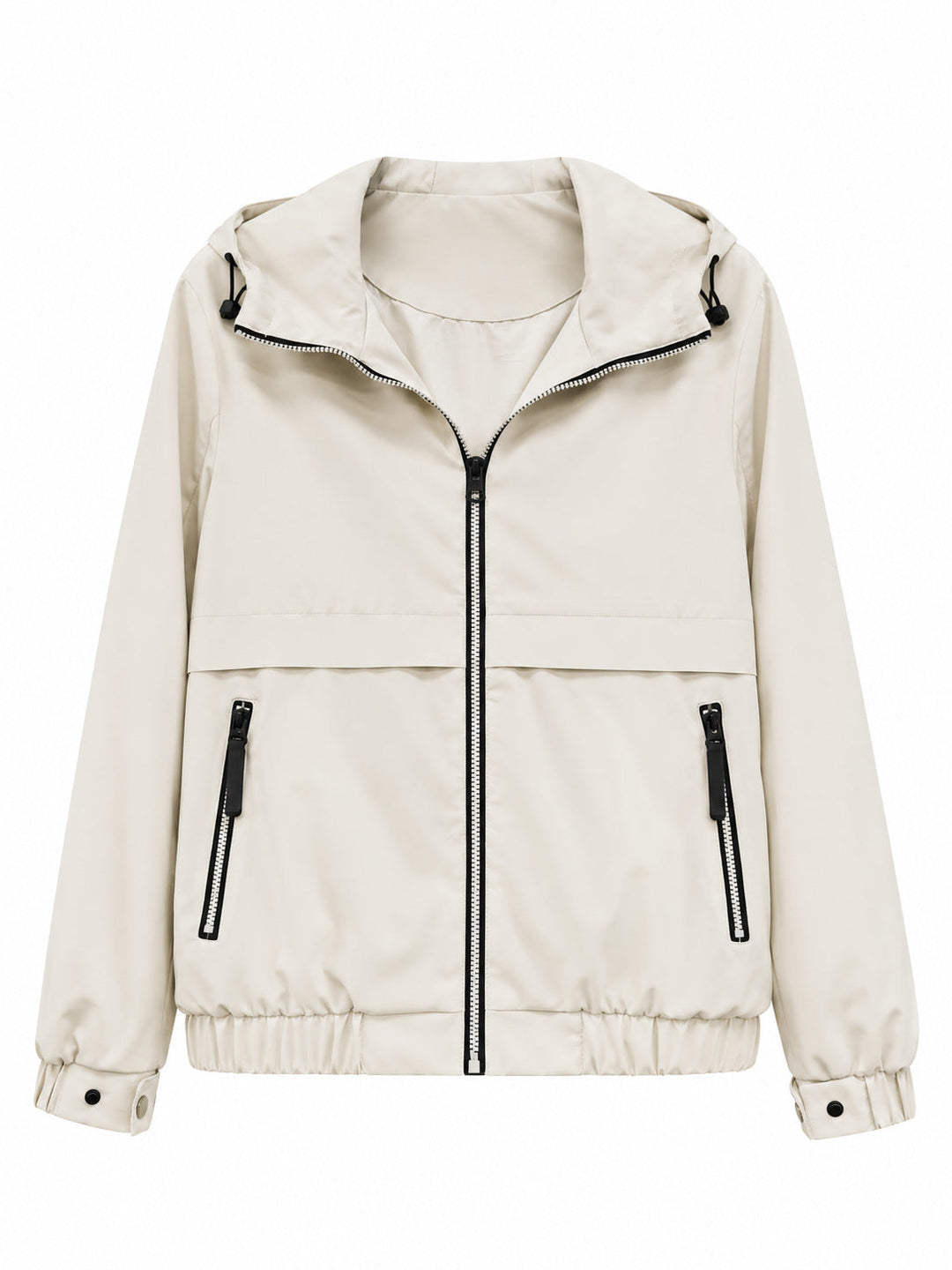 Dam lätt med huva Windbreaker med vattenavvisande Coating, dragkedja och Elastic fåll