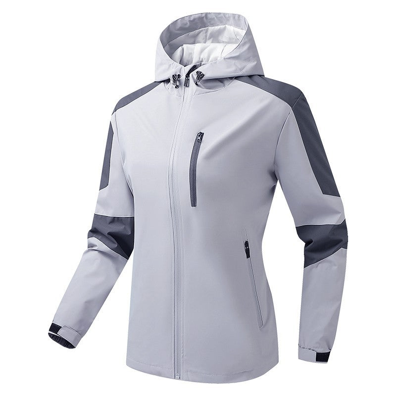 Herr Andningsbar Softshell-Hardshell Hybrid Jacka med Huva och Vattentät Dragkedjefickor