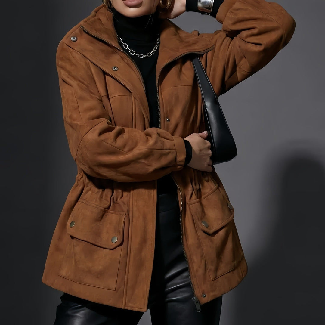Dam Fashion oversized vinterjacka med Drawstring