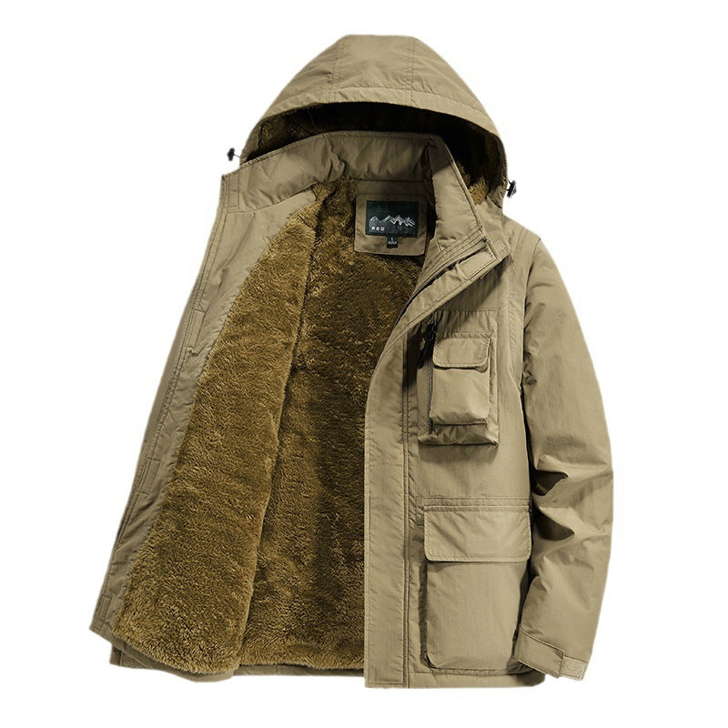 Herr Warming Multi-Function Parka med Teddy Fleecefoder, Huva och Utility Fickor