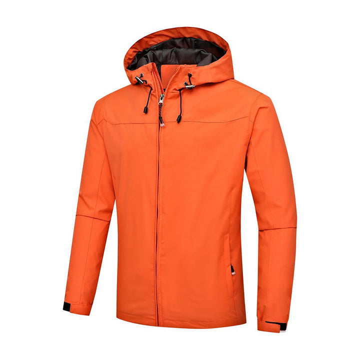Herr Ultralight Packable Regnjacka med Huva och Dold Dragkedja