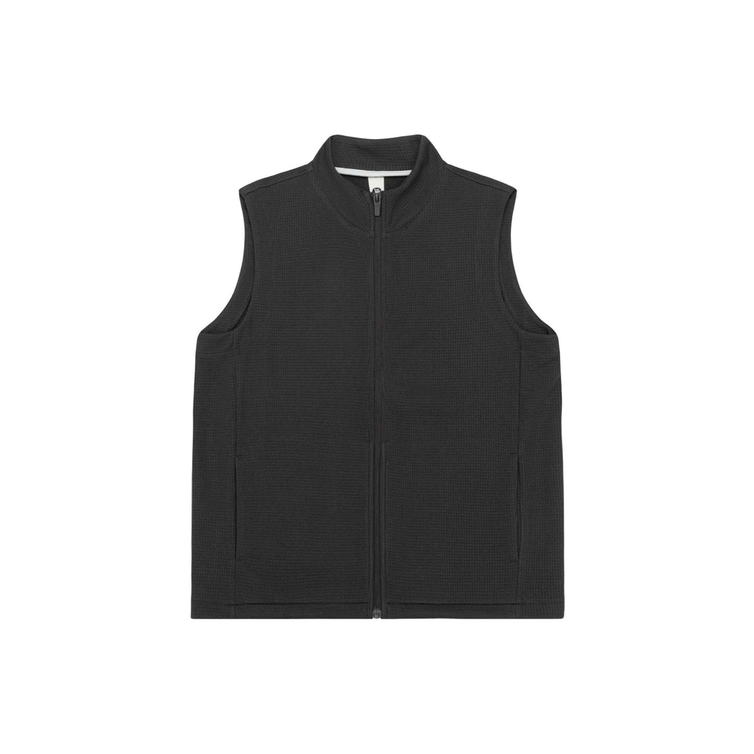 Dam Sleeveless Stickad Väst med Ståkrage och Hel-Length Dragkedja