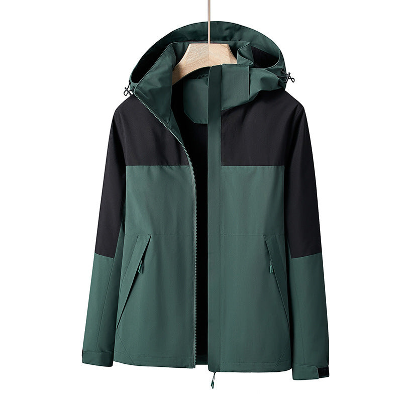 Herr Lätt Vindskyddande Softshell Regnjacka med Huva och Kontrast Trim