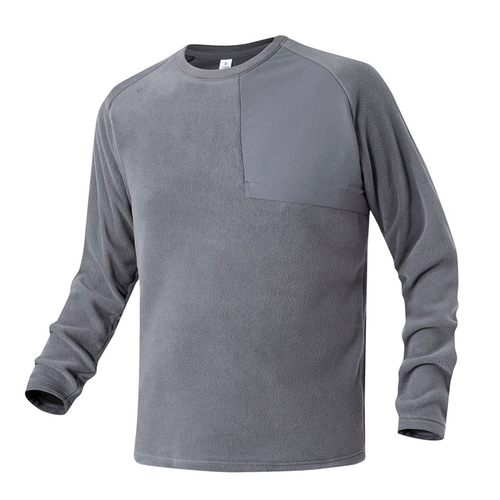 Herr Fleece-Langarmshirt med Asymmetrischer Brustpasse och Leichtem Stretch