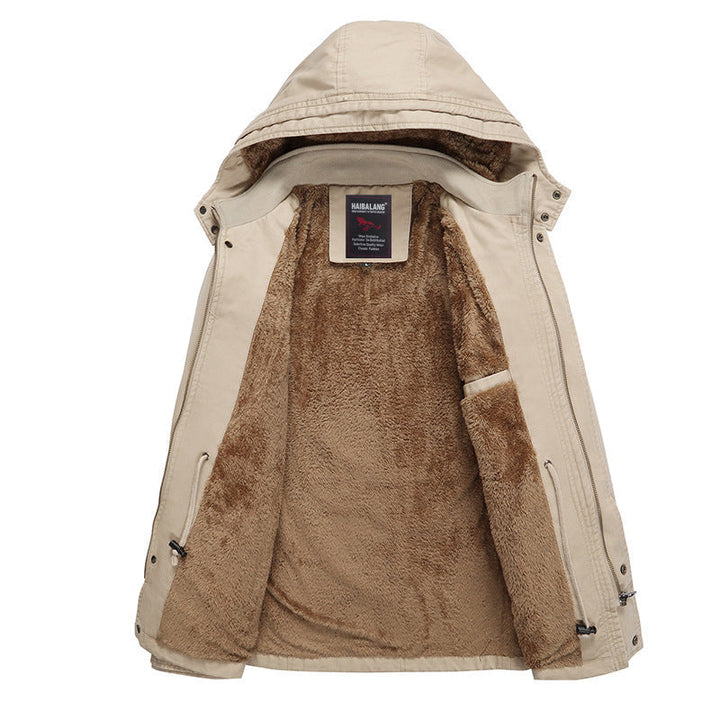 Herr Mid-Length Fält Parka i Urban Stil med Teddy Fleecefoder