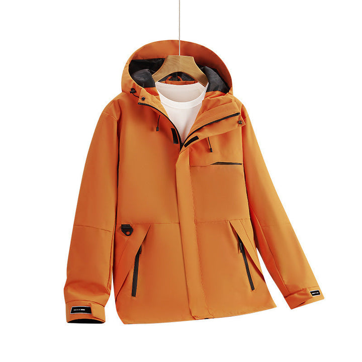 Herr vattenavvisande softshell hoodiejacka med dold dragkedjas och urban Skärning