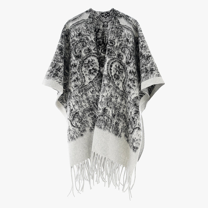 Dam Fringe Cape i mysig ullblandning med Structured Vintage look