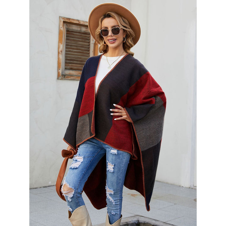 Dam Jacquard poncho med Paisley mönster