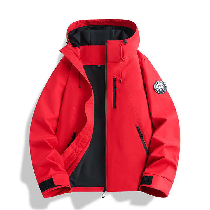 Herr Three-Piece Softshell Frilufts Jacka med Avtagbar Fleecefoder och Huva