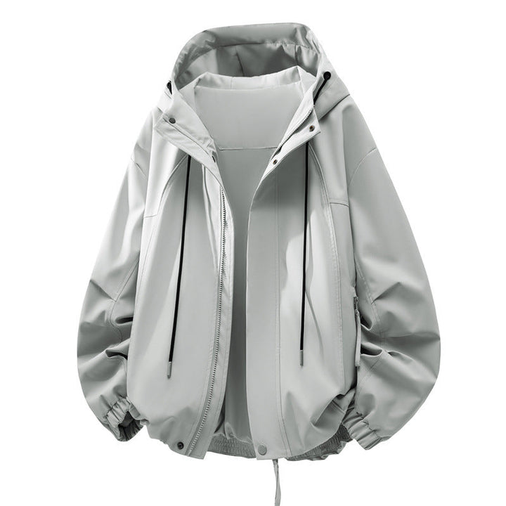 Unisex Oversize Regn och Vind Jacka med Huva, Vattenavvisande Funktionell Membrane
