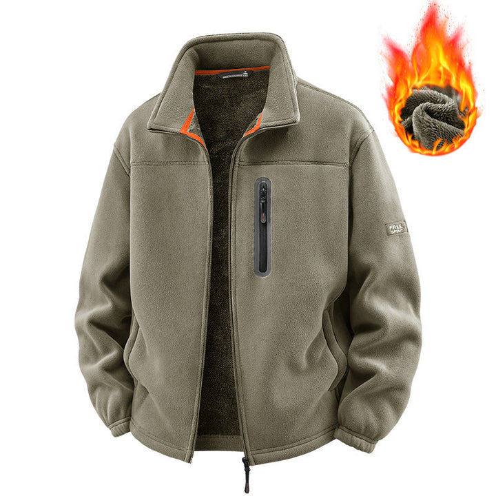 Herr Fleece Jacka med Hög Krage