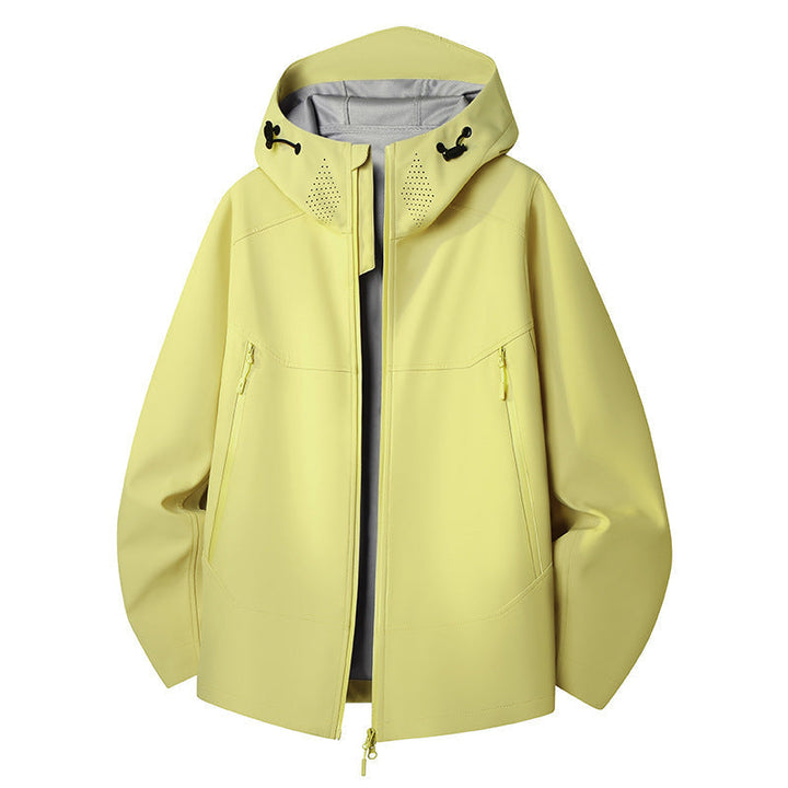Dam vattentät softshell utomhusjacka med minimalistisk silhuett och Ventilation Perforation at den krage