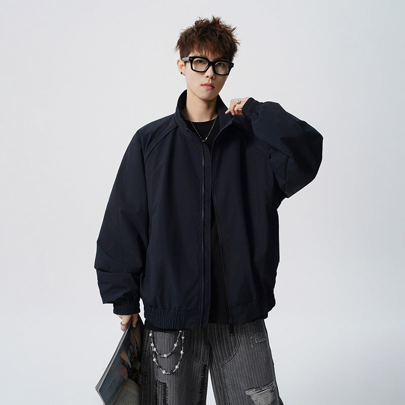Unisex oversize Windbreaker med ståkrage och Raglan ärmar