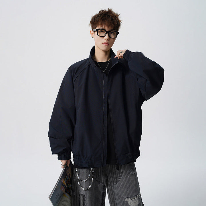 Unisex oversize Windbreaker med ståkrage och Raglan ärmar