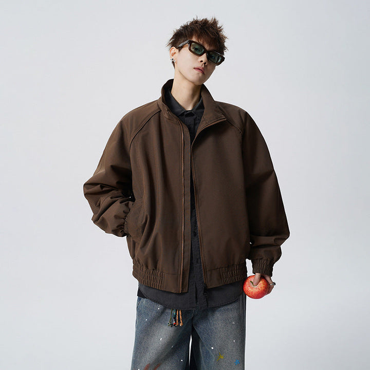 Unisex oversize Windbreaker med ståkrage och Raglan ärmar