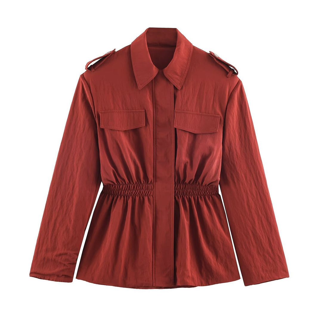 Dam Tailored Fältjacka med Drawstring och Shoulder Epaulettes