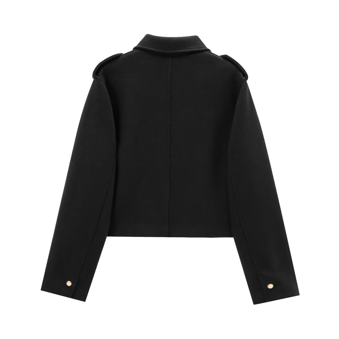 Dam Fashion kort jacka med Flap fickor