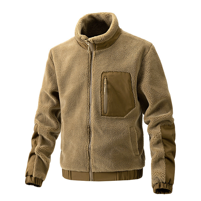Herr Teddy Fleece Jacka med Stående Krage och Reinforced Inserts