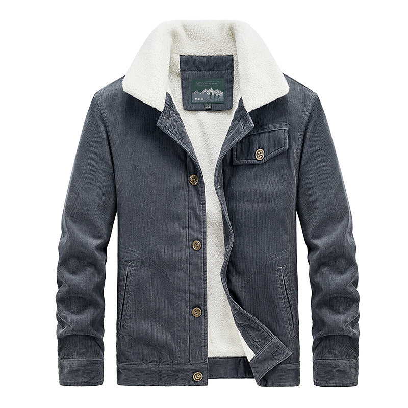 Herr Manchester Worker Jacka med Voluminous Sherpa Foder och Bröst Lock Ficka