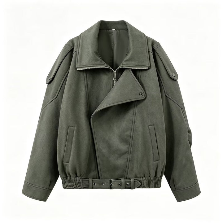 Dam Lätt Vadderad Windbreaker med Stå Krage och Prickig Prick Tryck