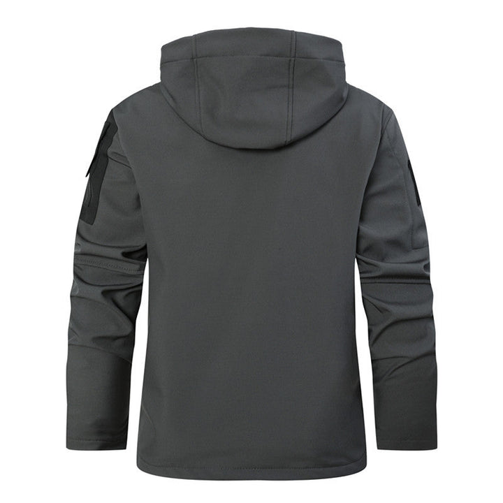 Herr softshell taktisk Jacka med fleecefoder, Huva och flerafunktionell Fickor