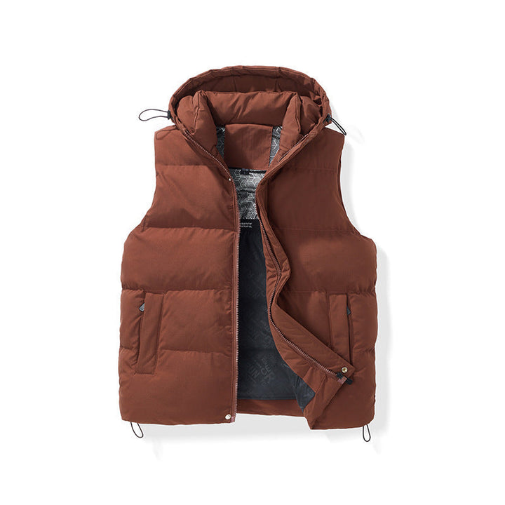 Unisex vadderad Hooded väst med Thermal Insulation och Drawstring