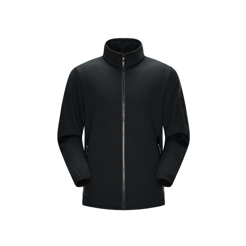 Herr Lätt Softshell Fleece Jacka med Ståkrage, Hel Dragkedja och Arm Ficka