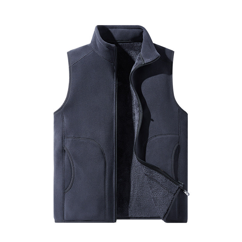 Dam lätt microfleece väst med hel dragkedja, hög krage, och mjuk teddy foder